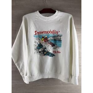 Fruit Of The Loom Snowmobilin’ Lake Tahoe Sweatshirt Size L Made USA 80's